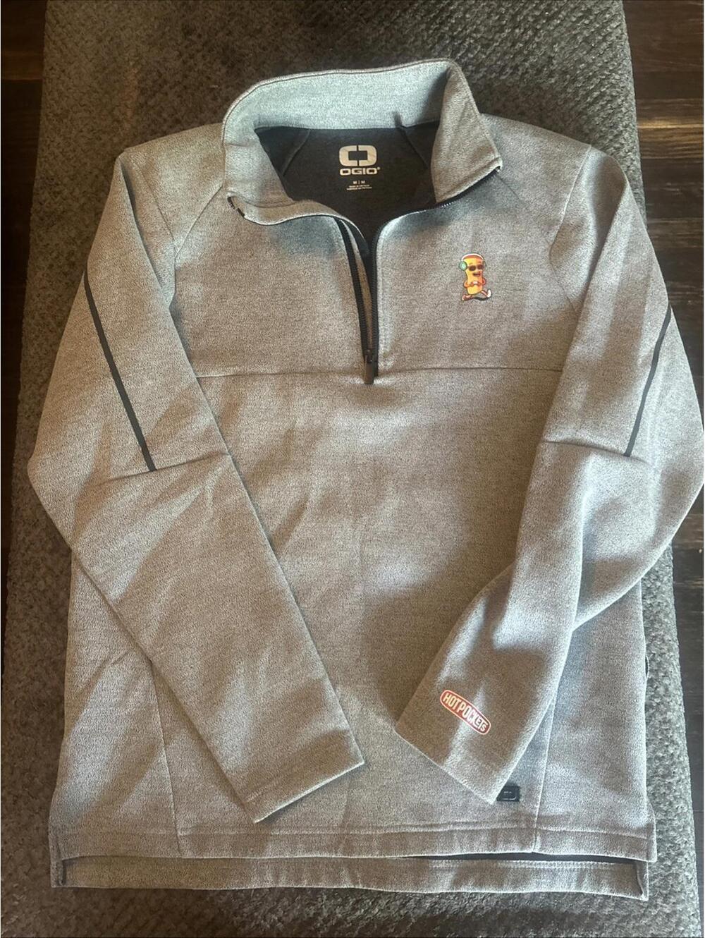Hot Pockets Ogio 1/4 Zip Mens MediumGray Transition Pullover Fleece Rare HTF